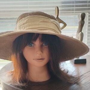 🚨B2G1 TOUCAN Tan Cream Wide-Brim Hat